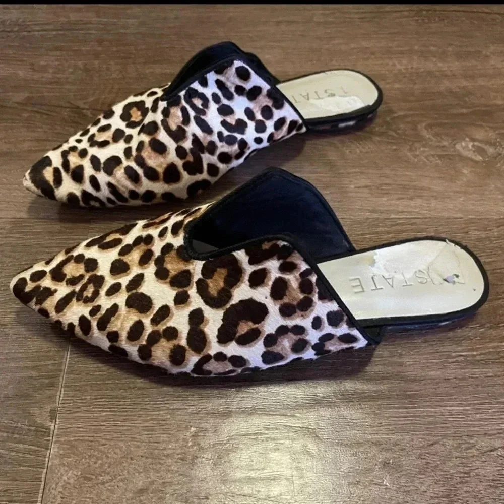1. State fur animal print slides mules trend coastal western